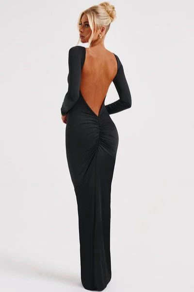 Long Sleeve Backless Bodycon Formal Dress - Image 16
