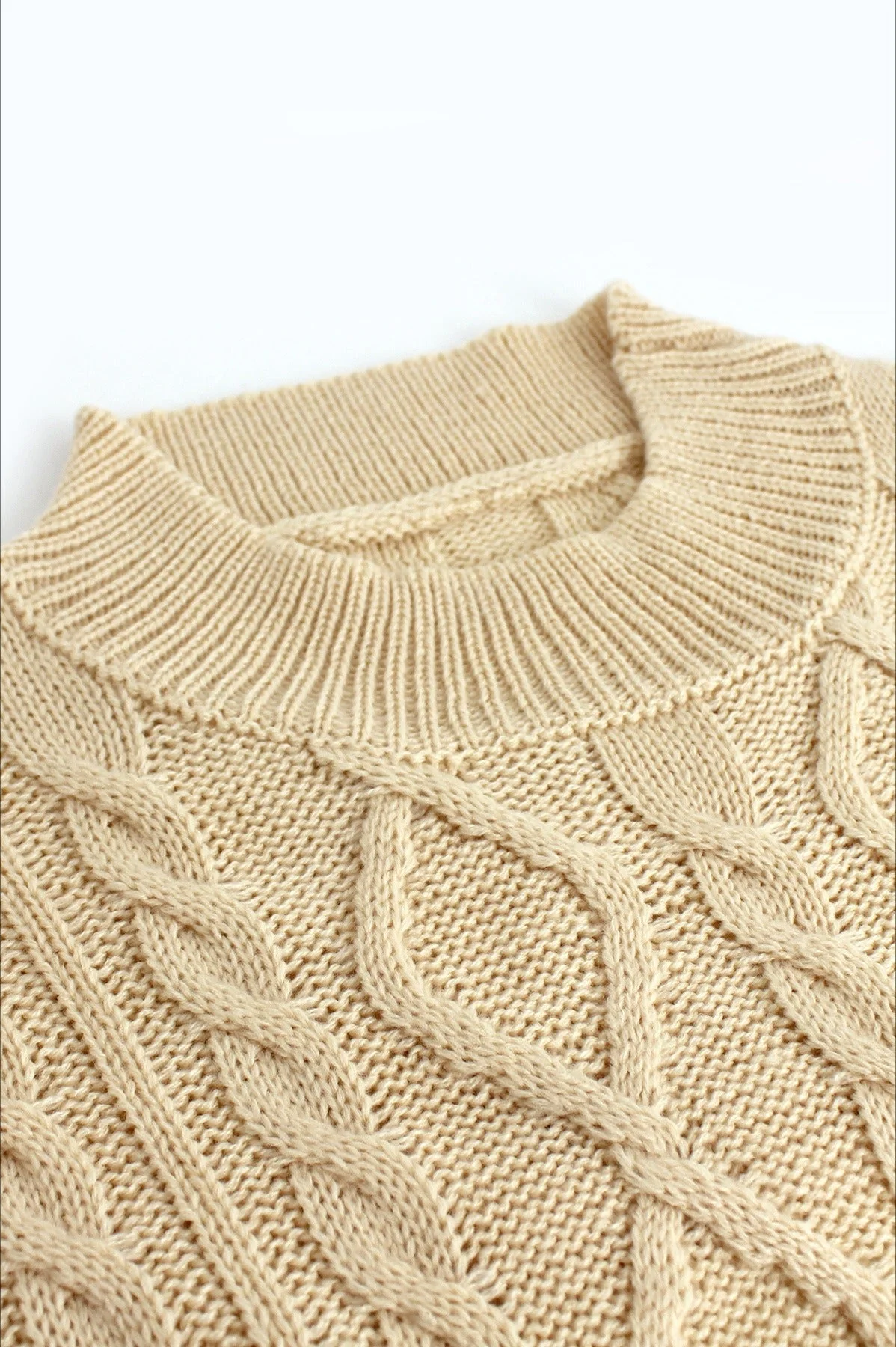 Long Sleeve Cable Knit Backless Sweater Dress - Image 11