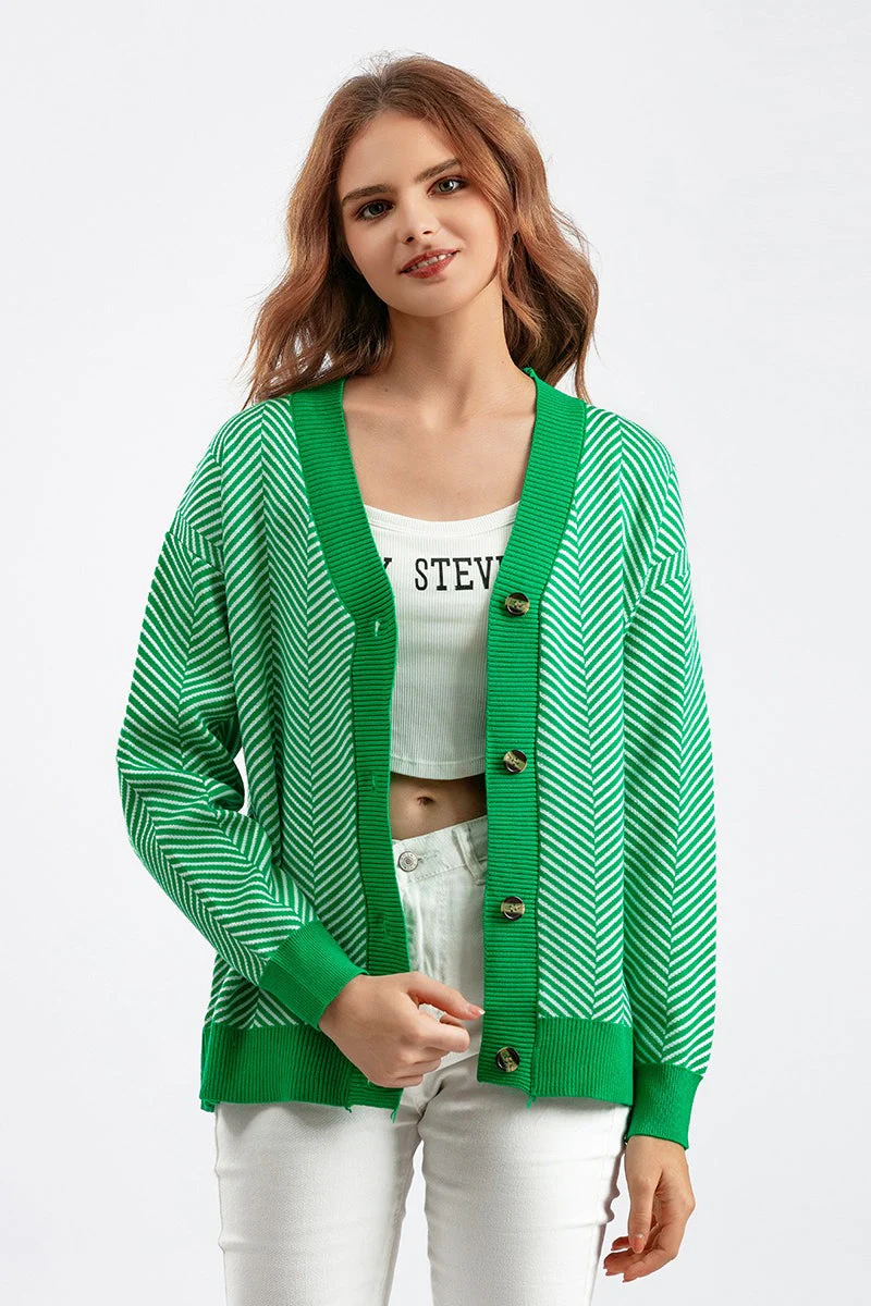 Long Sleeve Loose Knit Cardigan Sweater - Image 4