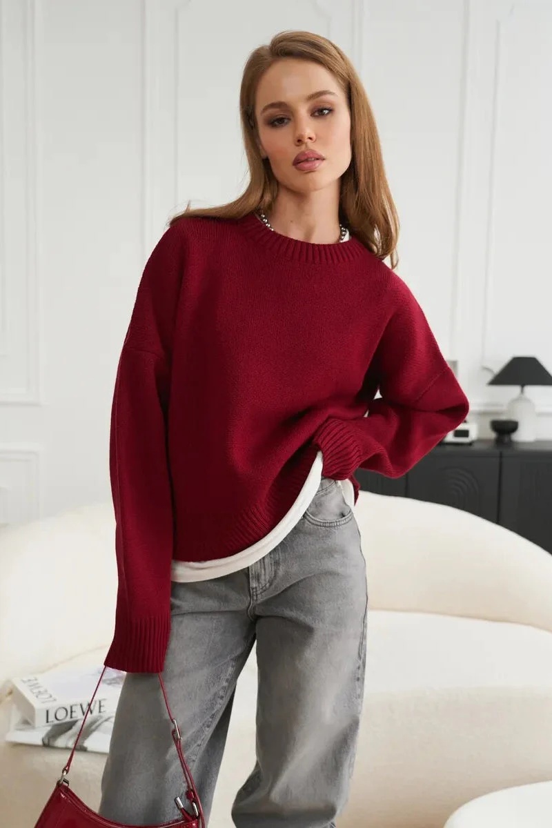 Loose Basic Knit Pullover Sweater - Image 5