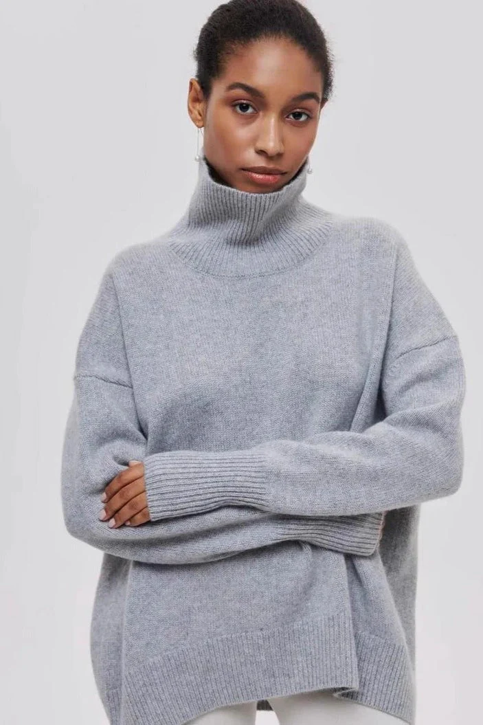 Loose Fit High Neck Sweater - Image 7