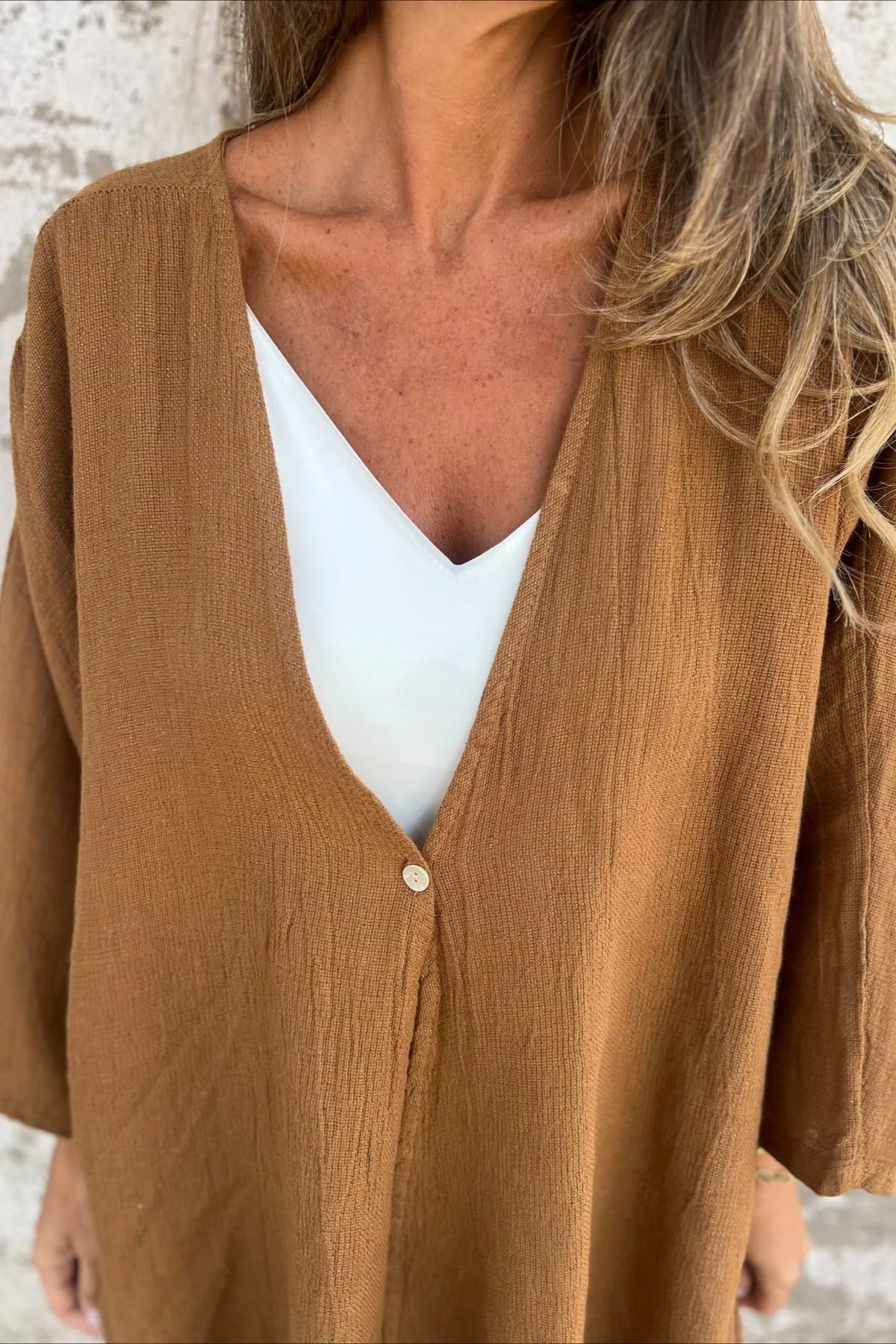 Loose Fit V Neck Long Sleeve Cardigan - Image 11