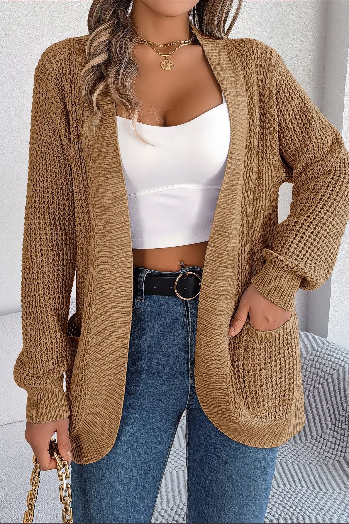 Loose Knit Pocket Cardigan - Image 10