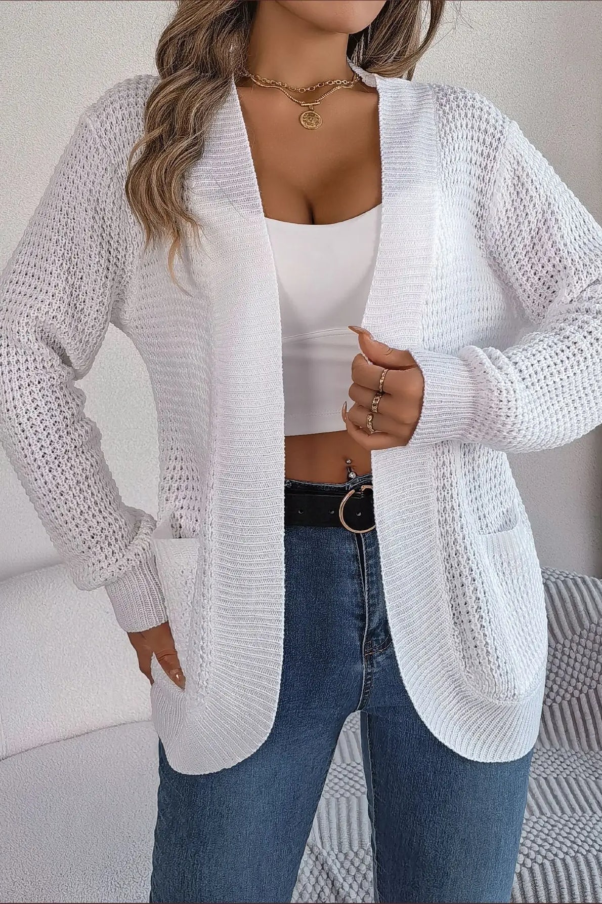 Loose Knit Pocket Cardigan - Image 17