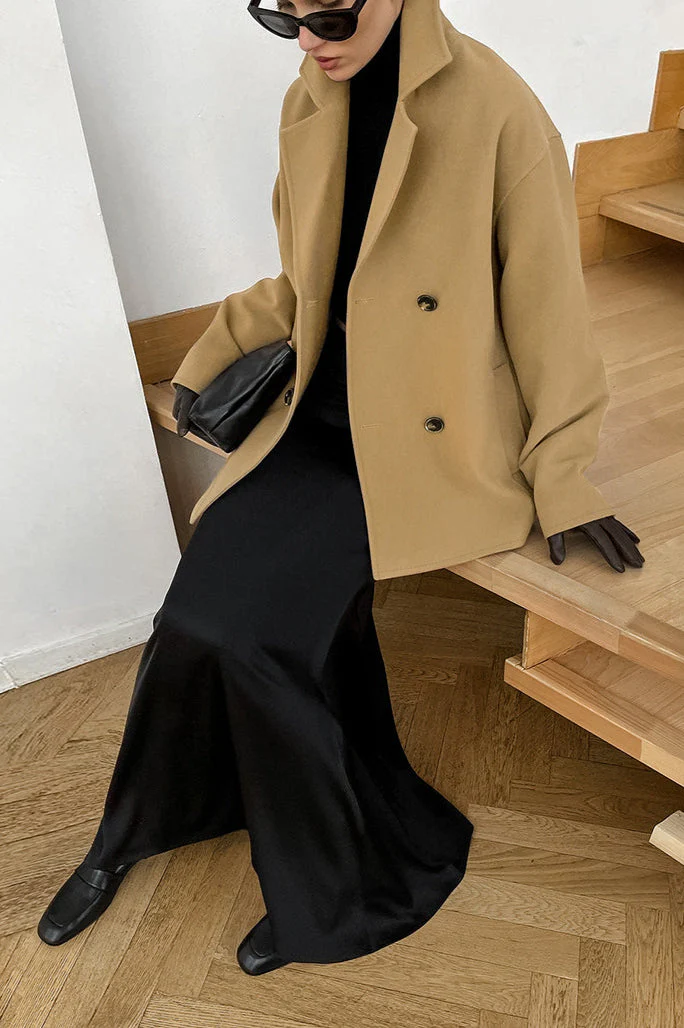 Loose Wool Lapel Coat - Image 7