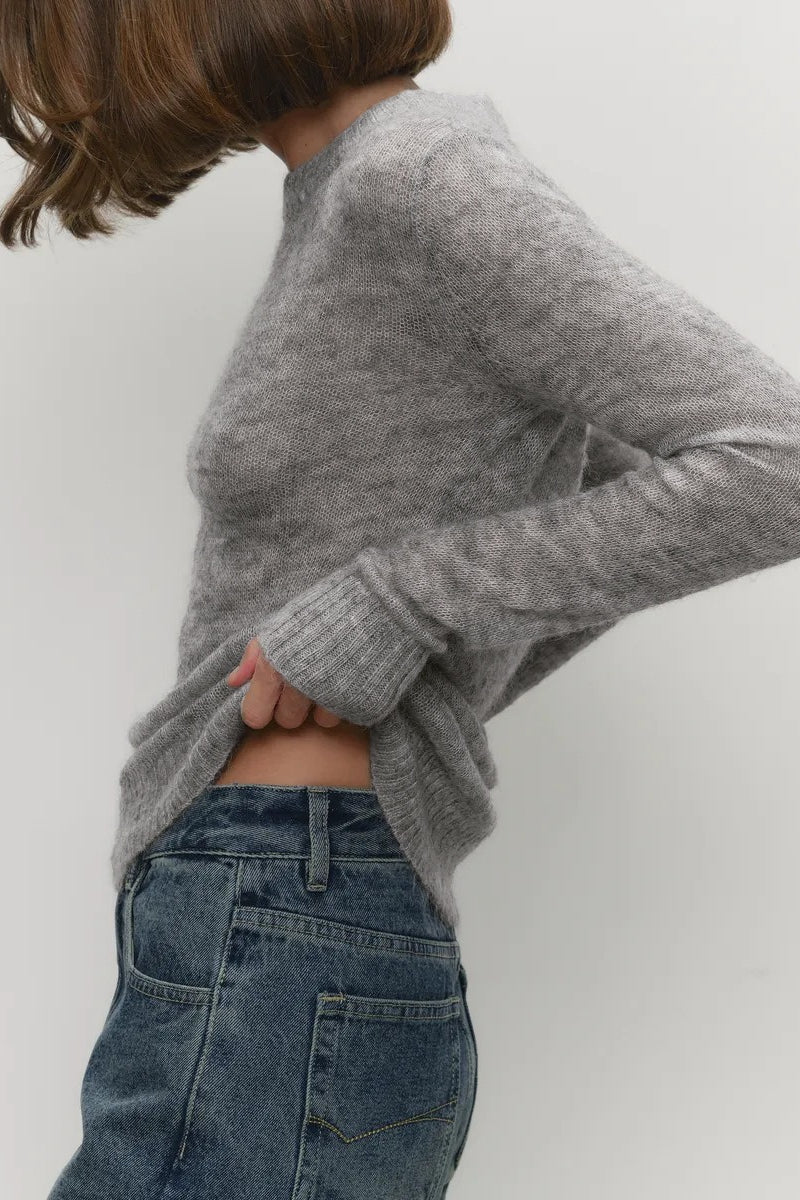 Mohair Round Neck Knit Top - Image 6