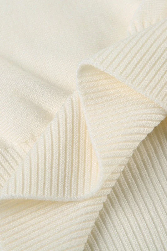 Off Shoulder Fitted Knit Sweater - Image 6