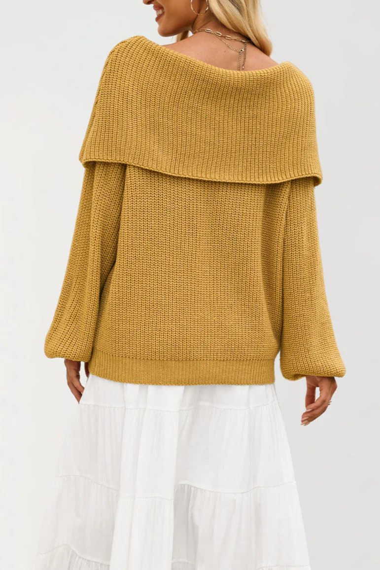 Off Shoulder Loose Knit Pullover Sweater - Image 9