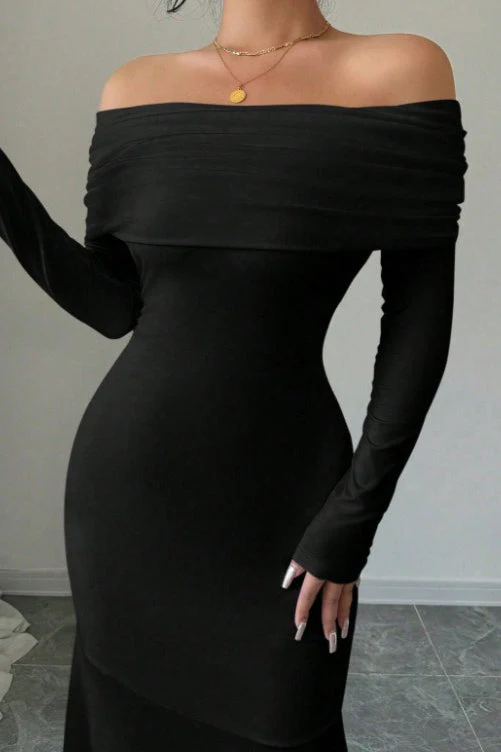 Off Shoulder Ruched Bodycon Formal Dress - Image 5