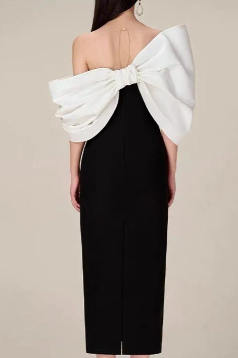 Oversized Bow High Waist Formal Dress - Image 2