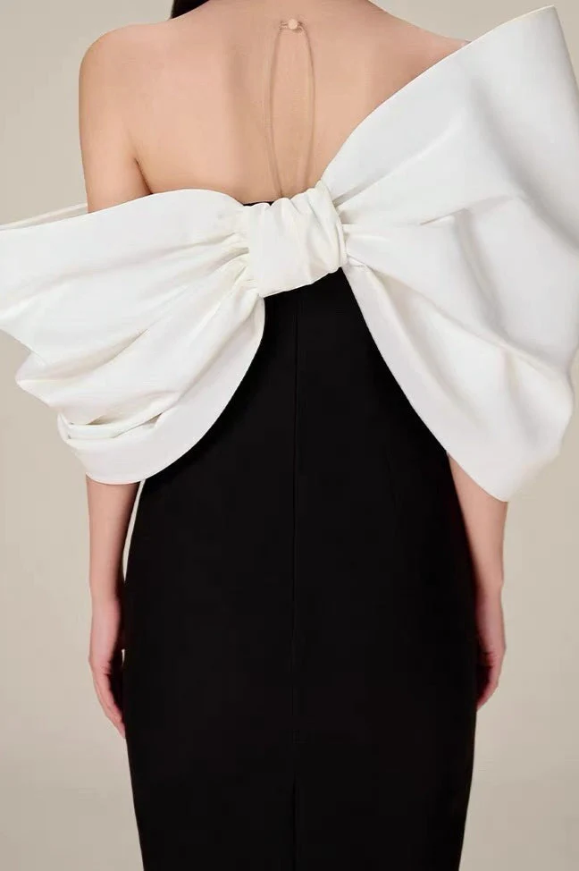 Oversized Bow High Waist Formal Dress - Image 4