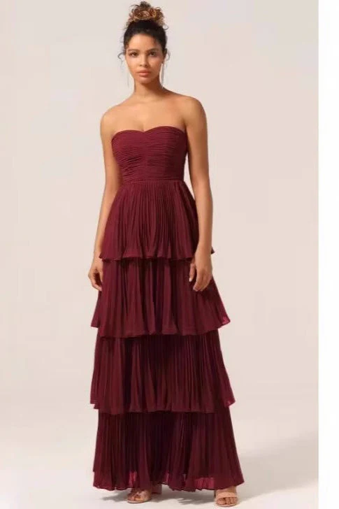Ruched Bustier Tiered Hem Formal Dress - Image 4