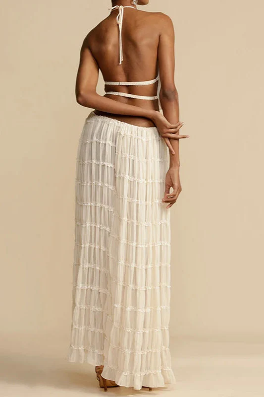 Ruched Halter Cami & Maxi Skirt Boho Dress - Image 21