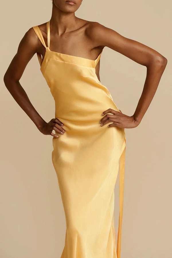 Satin One Shoulder Bodycon Formal Dress - Image 7