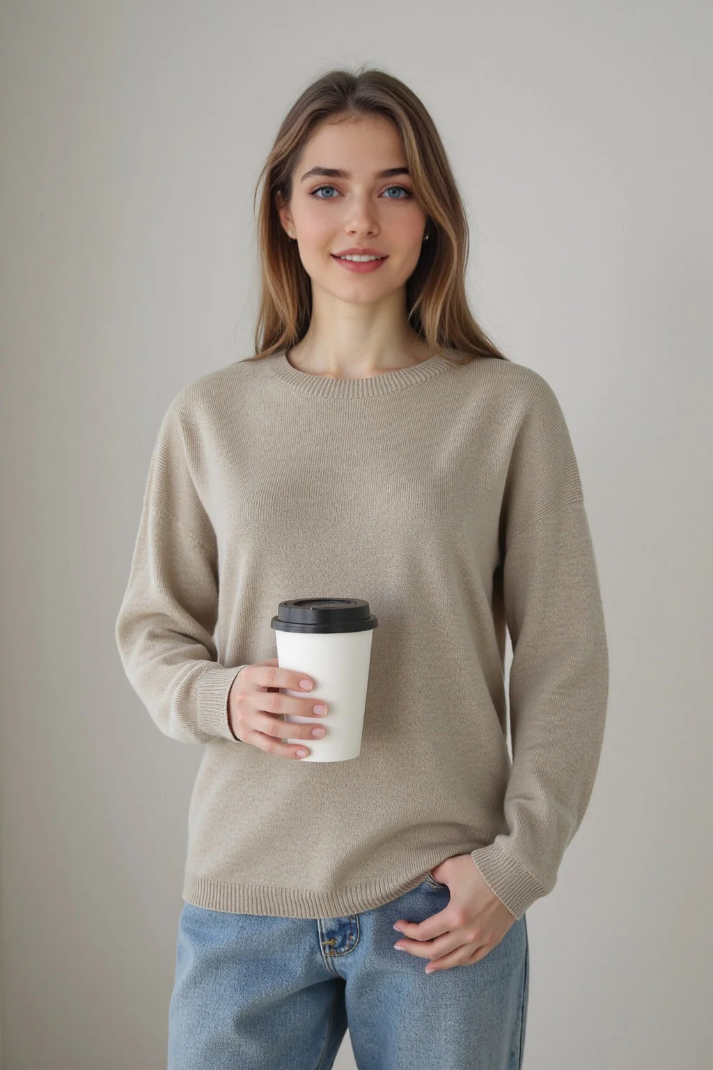 Seamless Knit Wool Pullover Sweater - Image 6