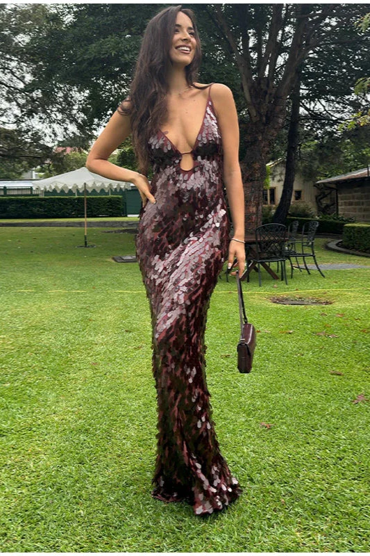 Sequin Hollow Out Boho Dress - Image 3