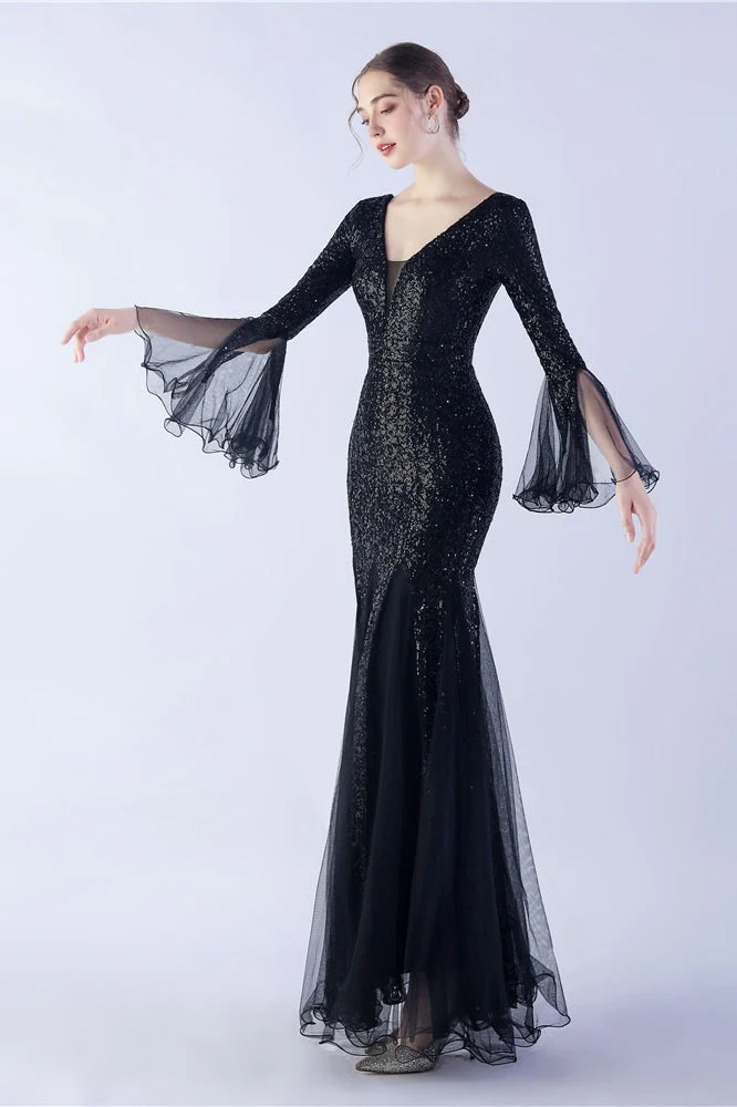 Sequin Ruffled Mesh Party Dress - Image 3