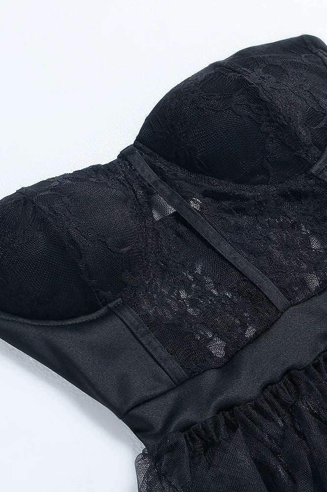 Sheer Lace Bustier Formal Dress - Image 7
