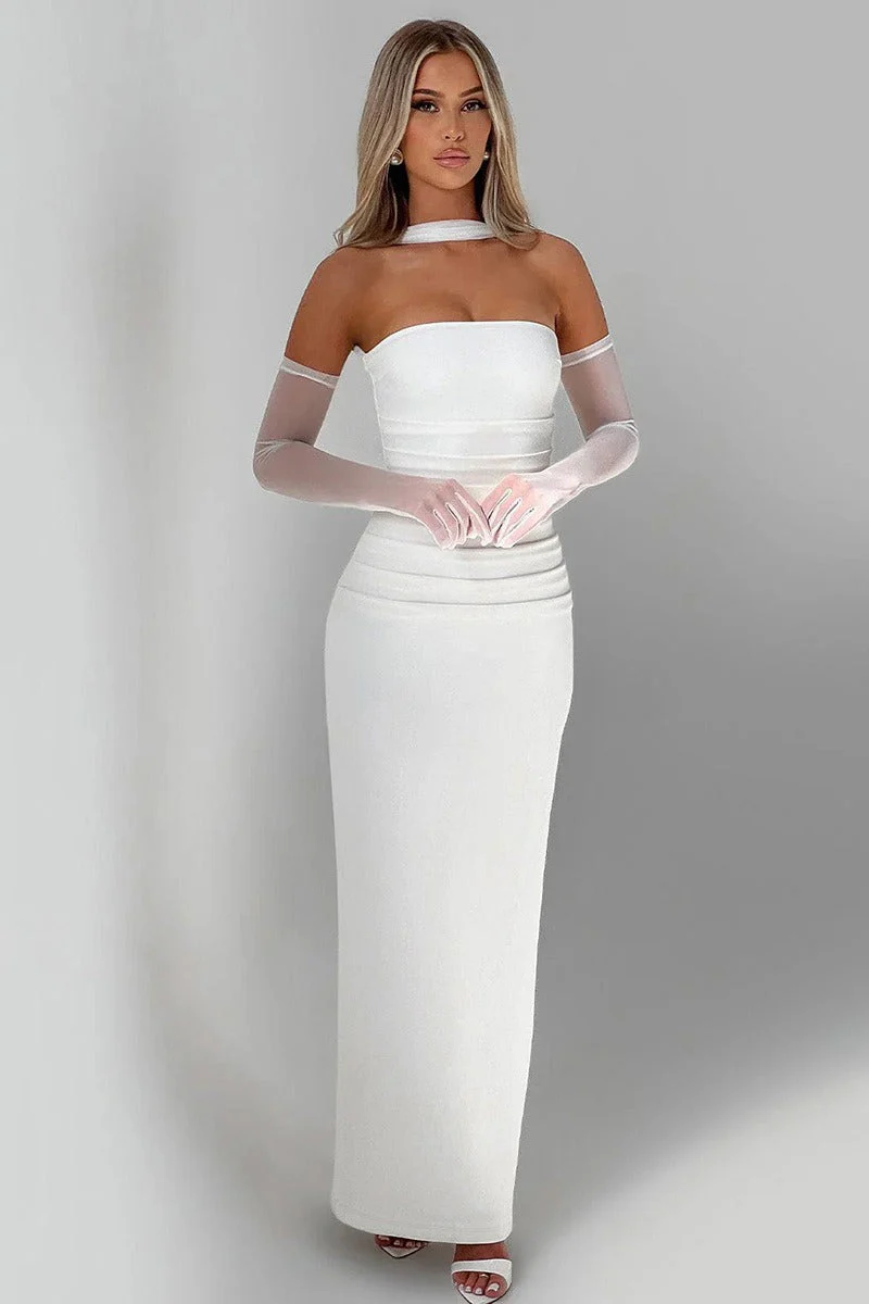 Sheer Sleeve Bustier Gown Formal Dress - Image 2