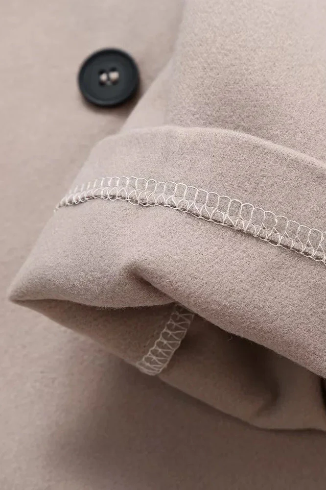 Short Double-Breasted Wool Jacket - Image 9