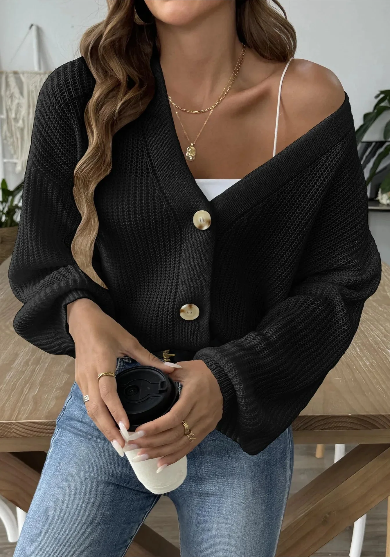 Short Knit Long Sleeve Cardigans - Image 7