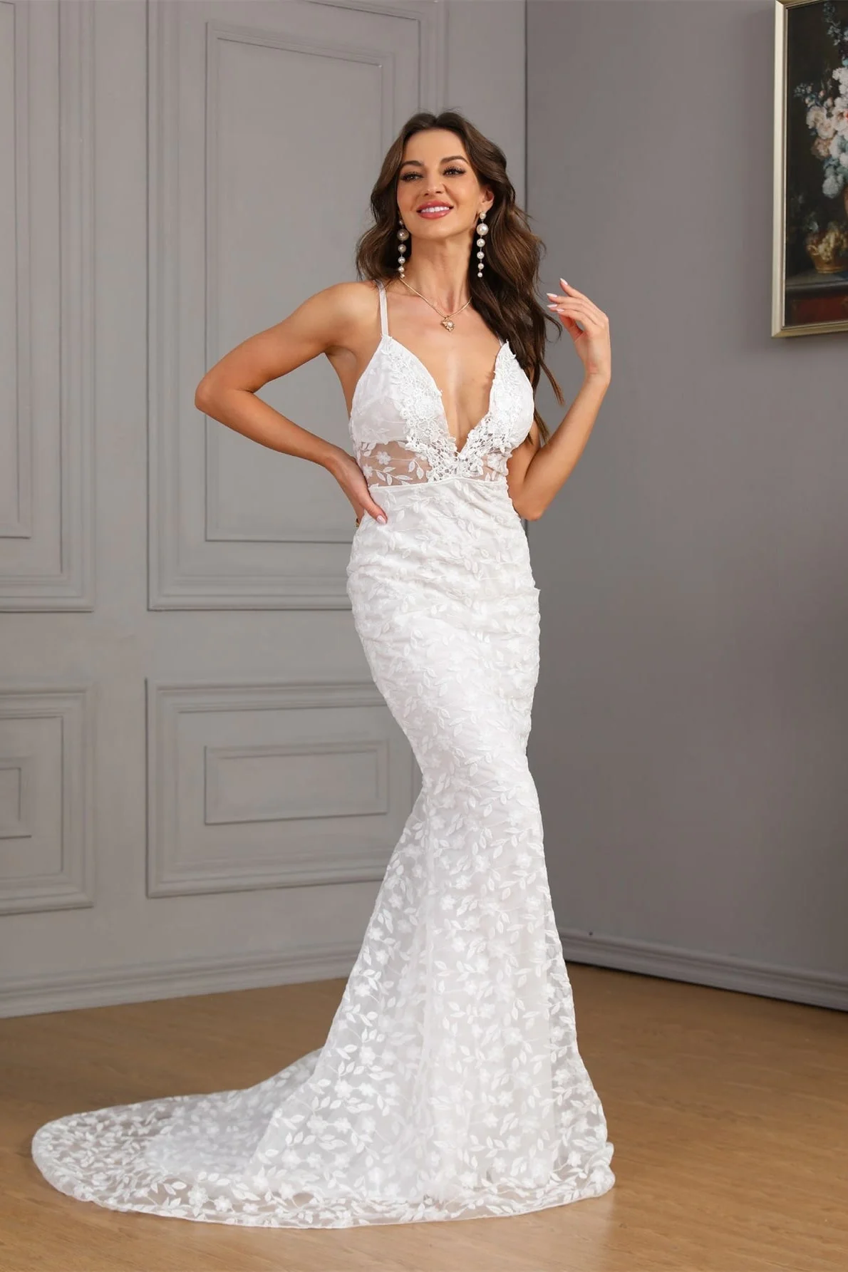 Sleeveless Train Bodycon Formal Dress - Image 3