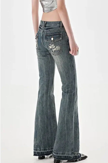 Slim Fit Low Waist Micro Flare Jeans - Image 11