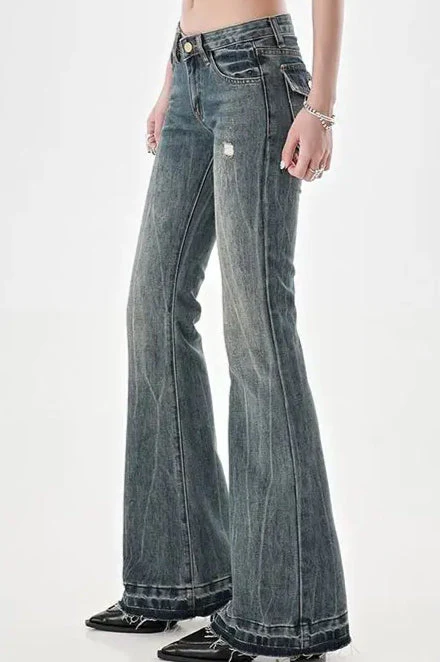 Slim Fit Low Waist Micro Flare Jeans - Image 5