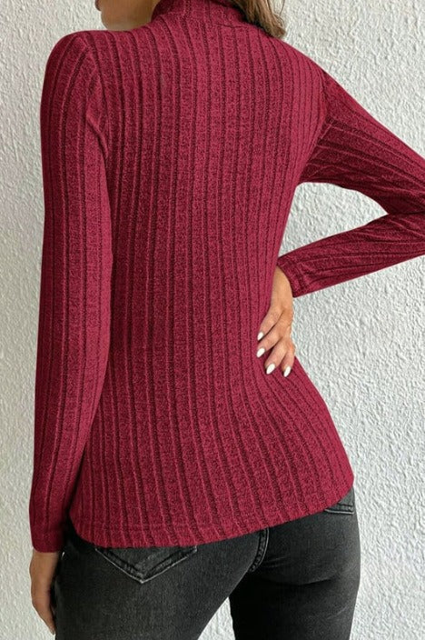 Slim Fit Mock Neck Knit Sweater - Image 15