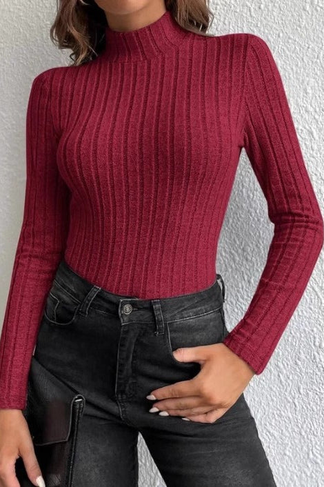 Slim Fit Mock Neck Knit Sweater - Image 24