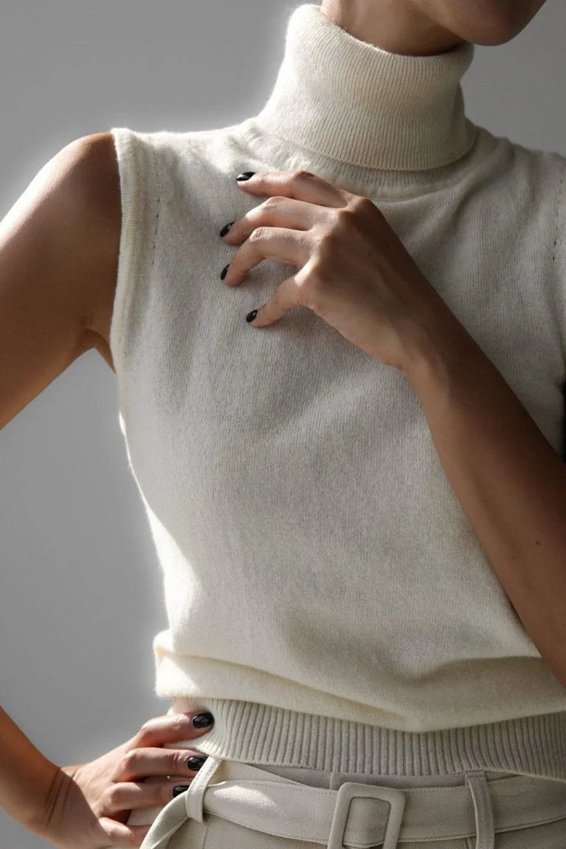 Slim Turtleneck Knit Top - Image 2