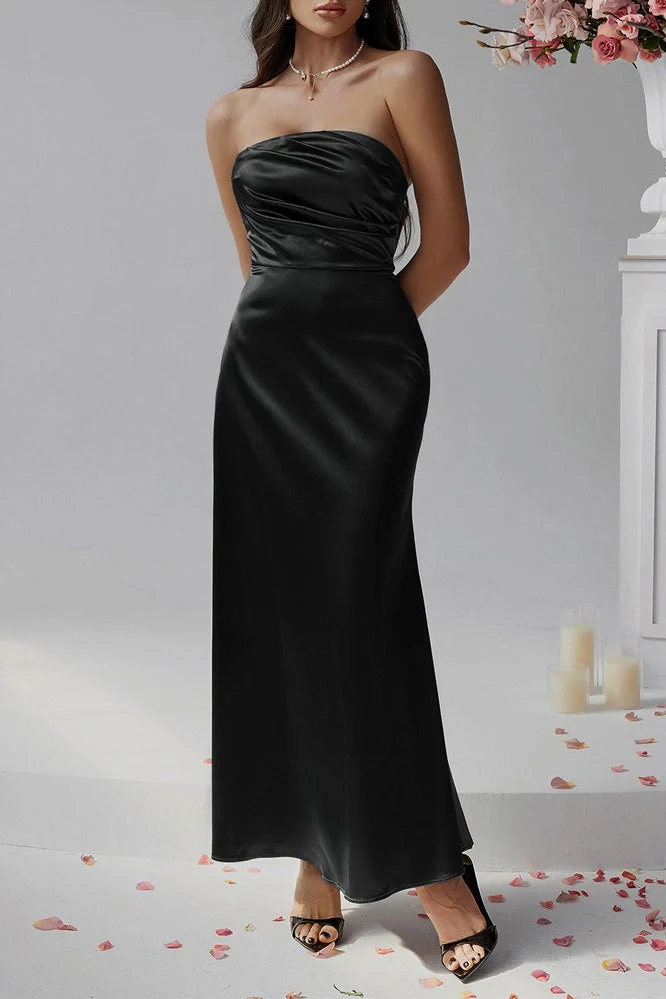 Solid Bustier Bodycon Gown Formal Dress - Image 13