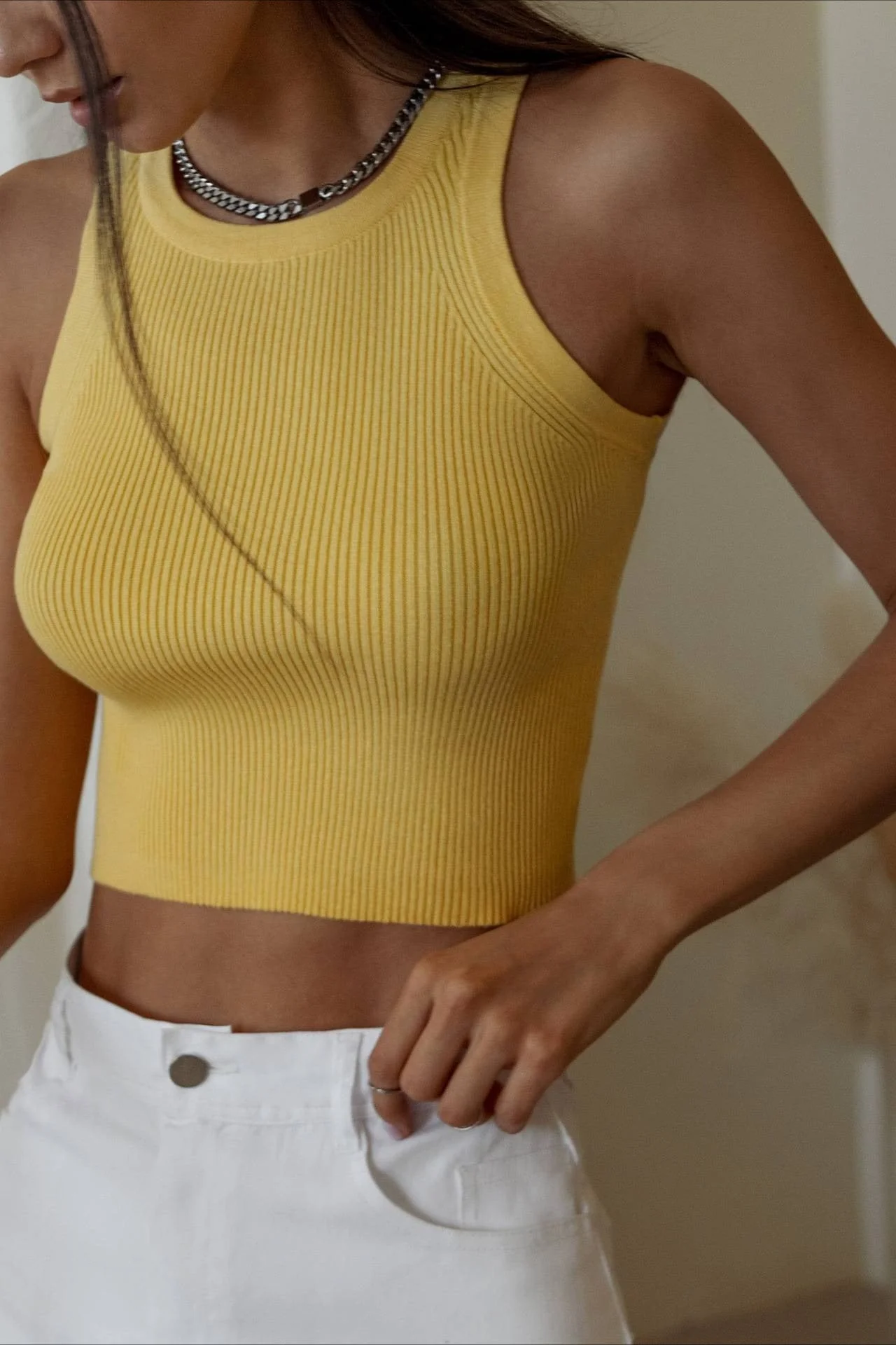 Solid Cropped Knit Top - Image 14