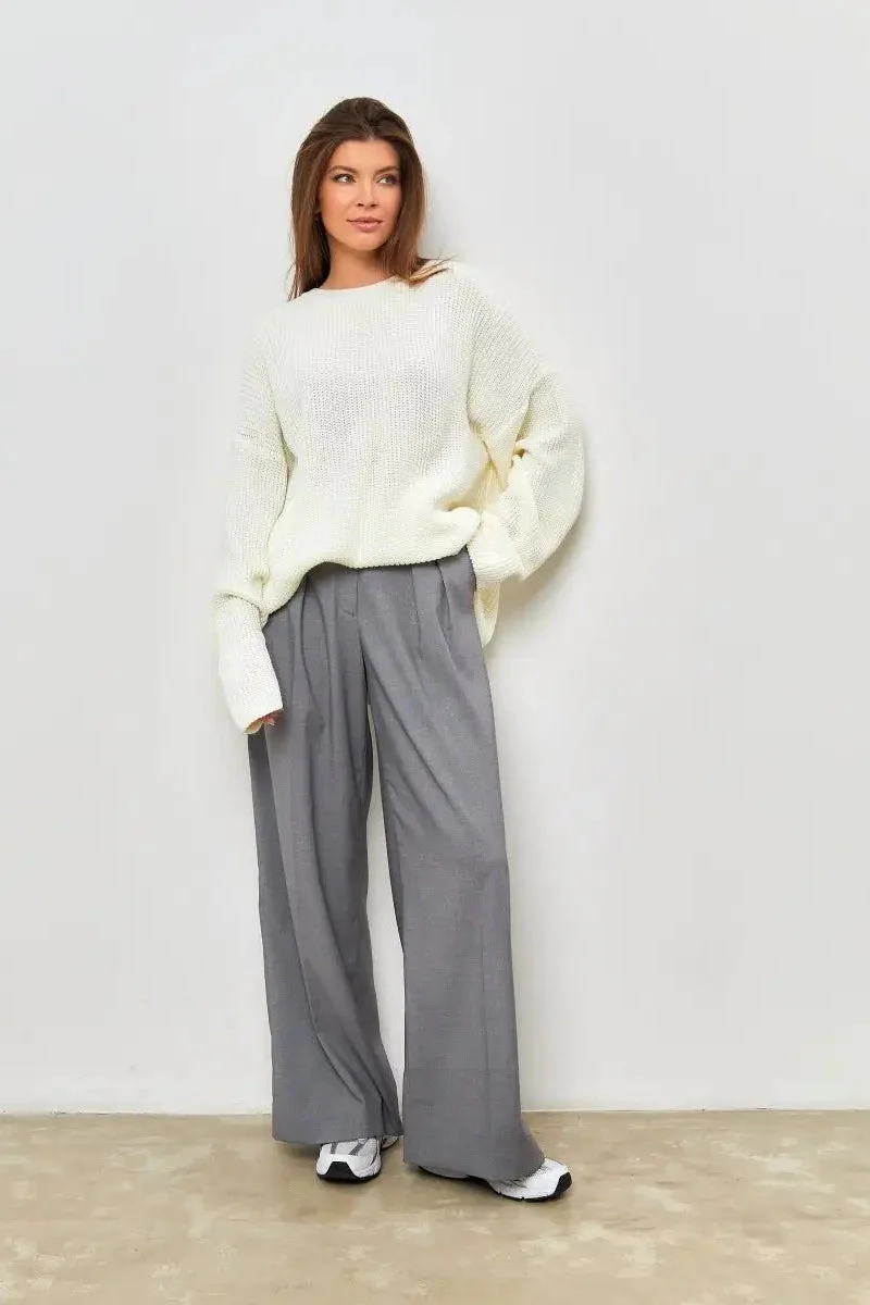Solid Knit Crewneck Pullover Sweater - Image 12