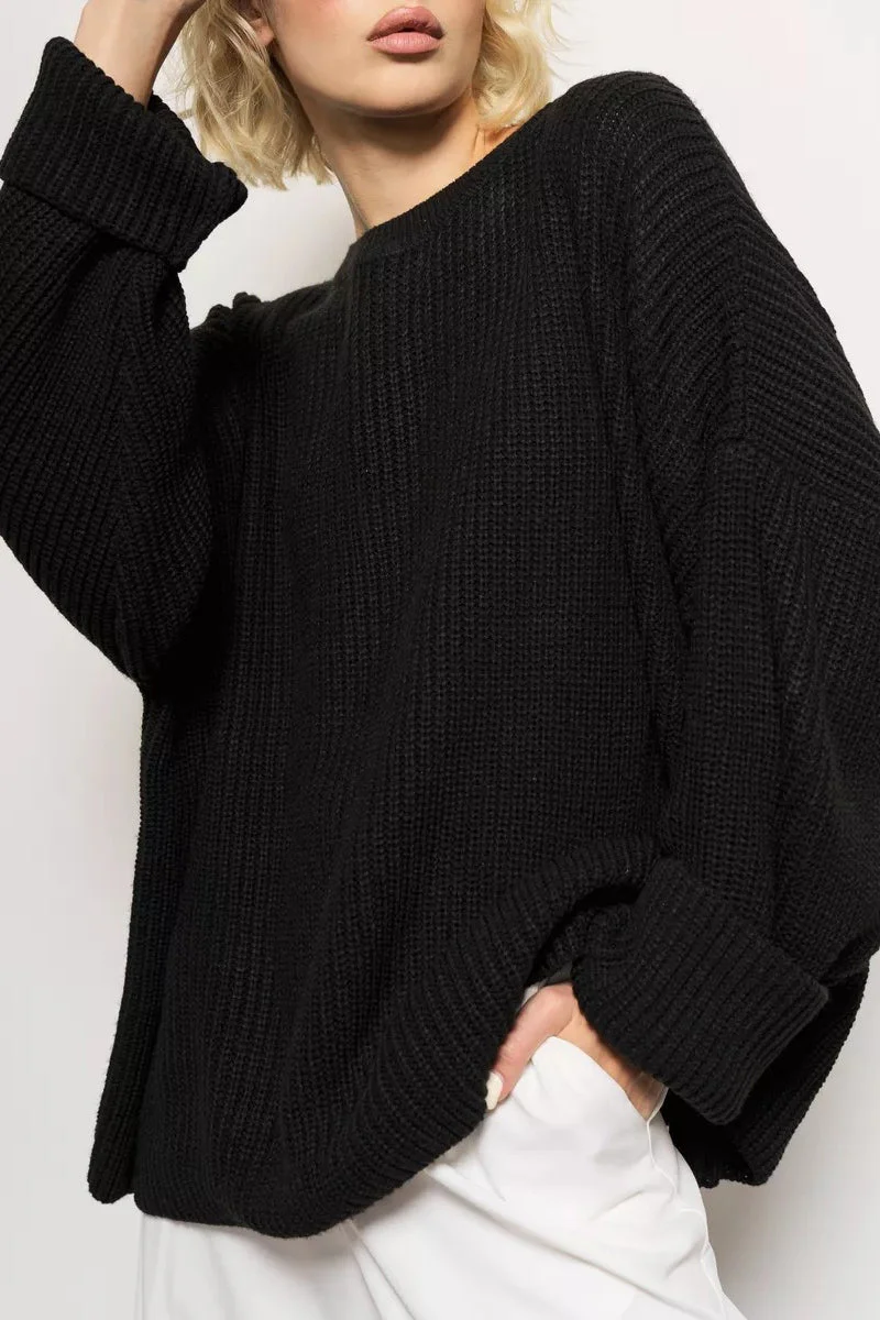 Solid Knit Crewneck Pullover Sweater - Image 23