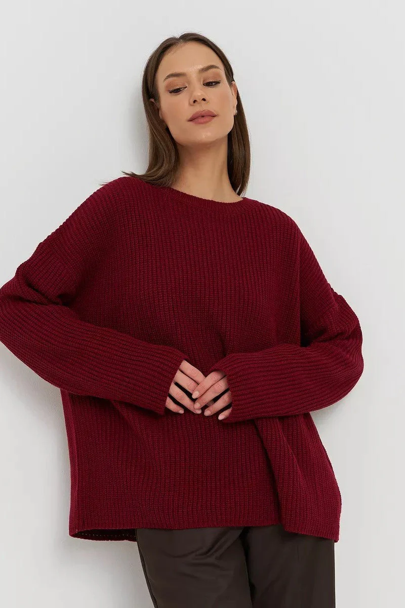 Solid Knit Crewneck Pullover Sweater - Image 25