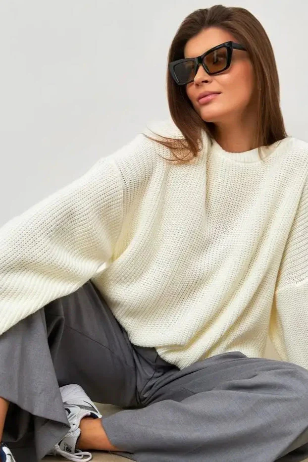 Solid Knit Crewneck Pullover Sweater - Image 34