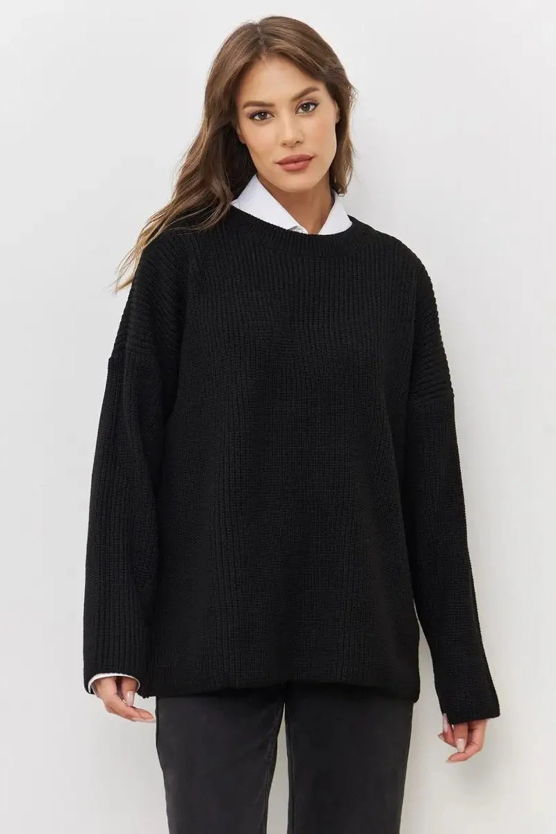 Solid Knit Crewneck Pullover Sweater - Image 4