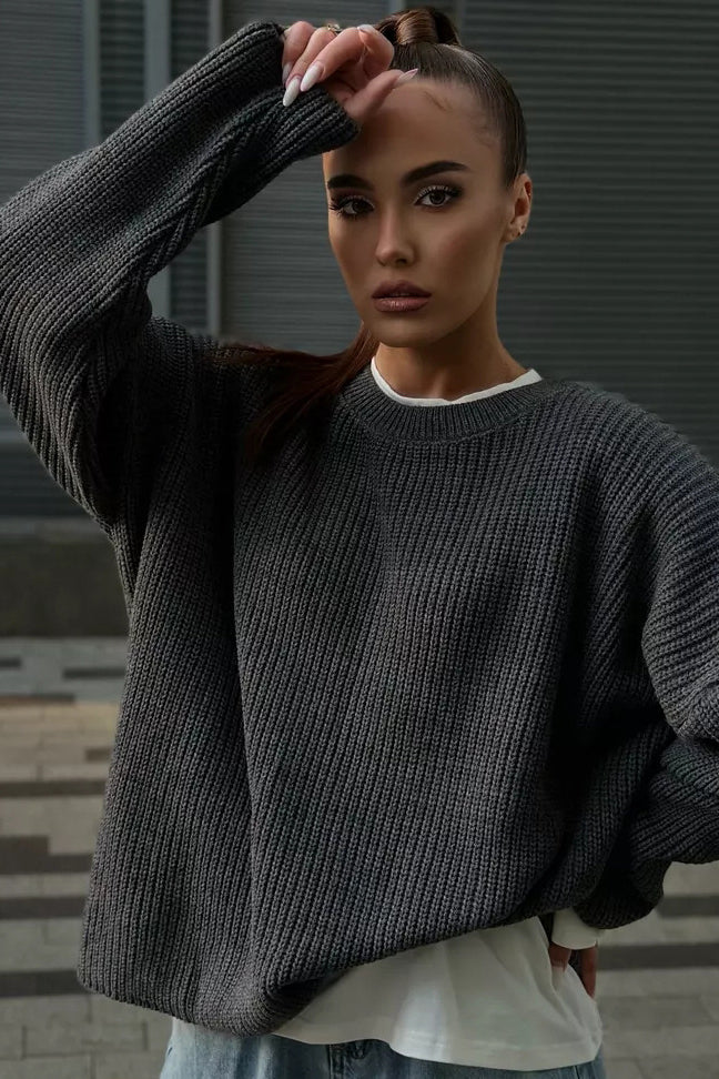 Solid Knit Crewneck Pullover Sweater - Image 7