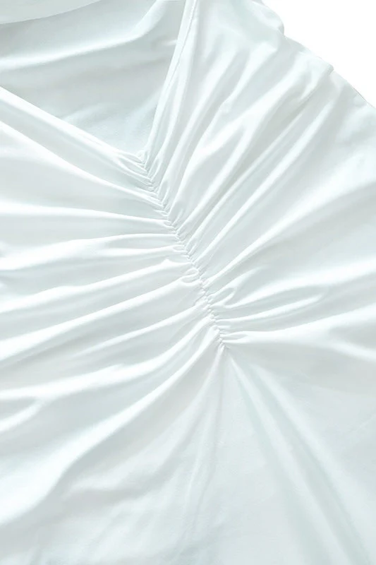 Solid Off Shoulder Ruched Formal Dress - Image 22