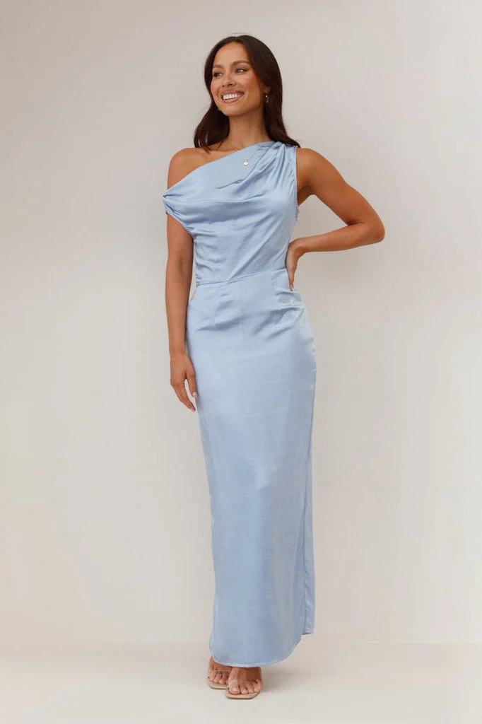 Solid Sleeveless Asymmetric Formal Dress - Image 12
