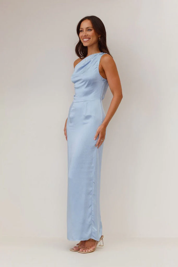 Solid Sleeveless Asymmetric Formal Dress - Image 15