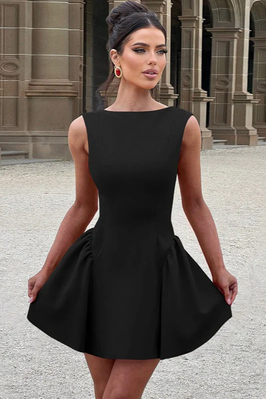 Solid Sleeveless Backless Bodycon Cocktail Dress - Image 13