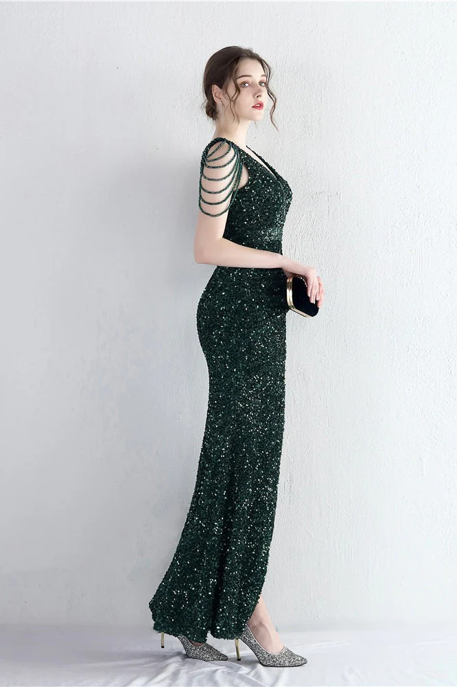 Statement Bead Mermaid Gown Formal Dress - Image 29