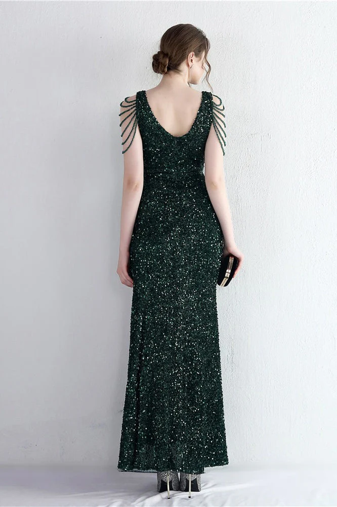 Statement Bead Mermaid Gown Formal Dress - Image 30