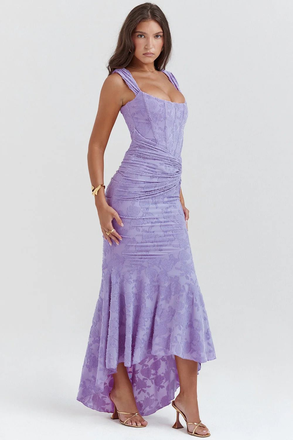 Stretch Mesh Jacquard Mermaid Formal Dress - Image 15