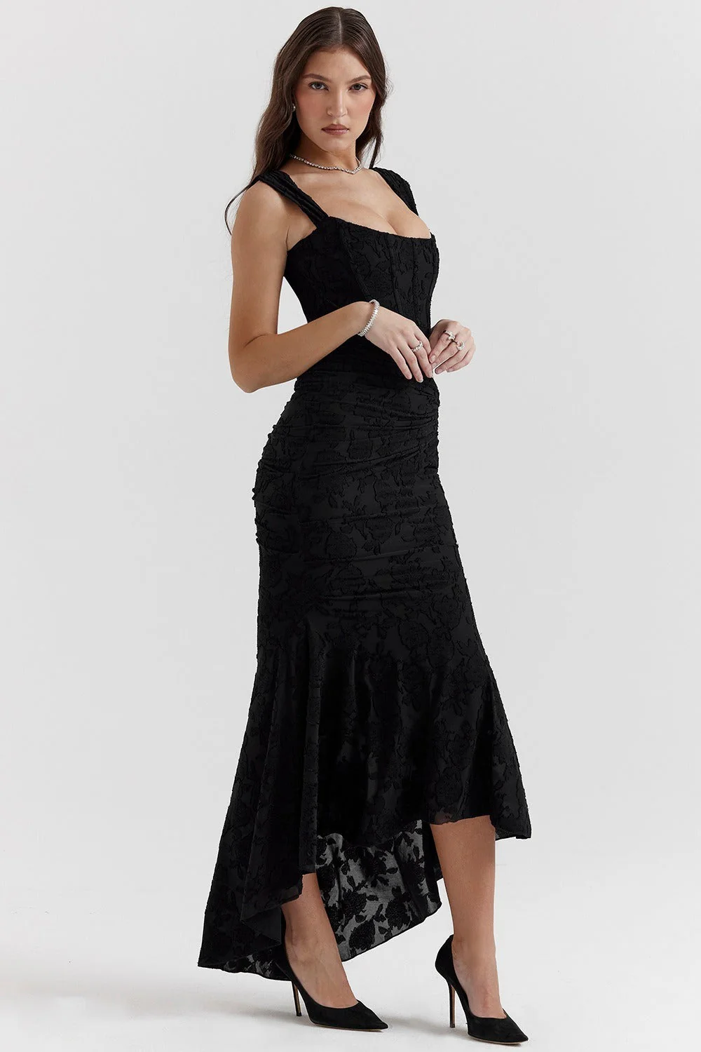 Stretch Mesh Jacquard Mermaid Formal Dress - Image 27