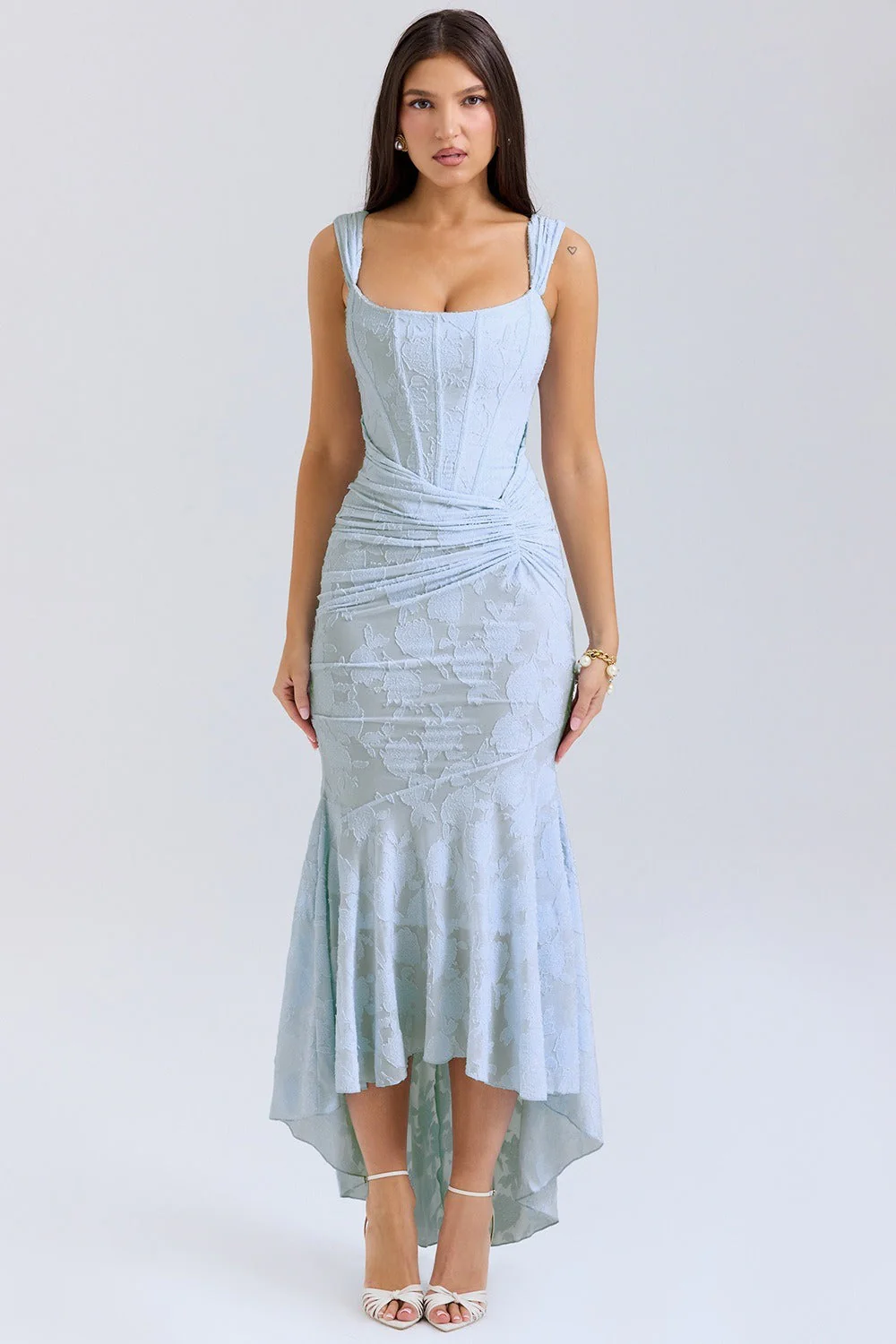 Stretch Mesh Jacquard Mermaid Formal Dress - Image 5