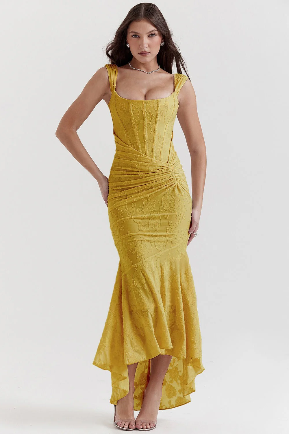 Stretch Mesh Jacquard Mermaid Formal Dress - Image 6