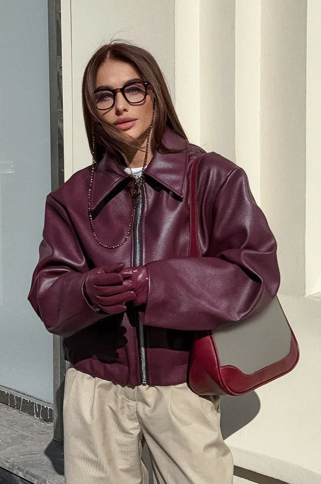Stylish Matte PU Moto Jacket